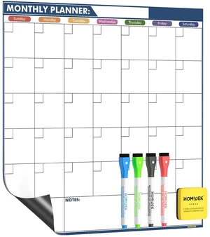 Magnetic Dry Erase Calendar for Refrigerator - Large Fridge Whiteboard Calendar - Magnet Monthly Planner Family Planning Board with Dry Erase Markers & Eraser - 17.5 x 17.5 Inches Magnetic Dry Erase Calendar for Refrigerator - Large Fridge Whiteboard Calendar - Magnet Monthly Planner Family Planning Board with Dry Erase Markers & Eraser - 17.5 x 17.5 Inches