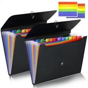 2Pcs 13 Pockets Accordian File Organizer Expanding File Folder File Holder Organizer, A4 Letter Size Paper Document Receipt Organizer Accordion Filing Folder for Classroom, Home, Office 2Pcs 13 Pockets Accordian File Organizer Expanding File Folder File Holder Organizer, A4 Letter Size Paper Document Receipt Organizer Accordion Filing Folder for Classroom, Home, Office