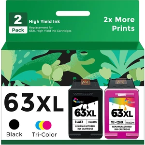 63XL Ink Cartridge Combo Pack Replacement for HP 63 HP63 HP63XL Black Color XL 2-Pack to Envy 4520 4512 4510 Officejet 4650 5258 5200 3830 5255 4655 4652 5252 Deskjet 3630 3632 2132 1112 Printer 63XL Ink Cartridge Combo Pack Replacement for HP 63 HP63 HP63XL Black Color XL 2-Pack to Envy 4520 4512 4510 Officejet 4650 5258 5200 3830 5255 4655 4652 5252 Deskjet 3630 3632 2132 1112 Printer