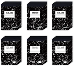 Small Composition Notebook Bulk, Wide Ruled, 160 Pages, Black 4.75 x 7.5 in, 80 Sheets, 24 Pack Half Size Composition Notebooks, Mini Notepad Journal, Primary Students, Classroom, Reading Small Composition Notebook Bulk, Wide Ruled, 160 Pages, Black 4.75 x 7.5 in, 80 Sheets, 24 Pack Half Size Composition Notebooks, Mini Notepad Journal, Primary Students, Classroom, Reading