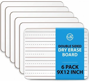 Small White Board 9X12 Dry Erase Mini Lapboard 6 PK Double Sided for Kids Includes 6 Whiteboards with Blank and Lined Sides, Safe Rounded Edges Ideal for Classroom, Homeschooling, Office Small White Board 9X12 Dry Erase Mini Lapboard 6 PK Double Sided for Kids Includes 6 Whiteboards with Blank and Lined Sides, Safe Rounded Edges Ideal for Classroom, Homeschooling, Office
