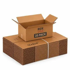 Shipping Boxes Medium 12"L x 9"W x 4"H 25-Pack - Corrugated Cardboard for Moving, Mailing, Packing, Packaging and Storage Shipping Boxes Medium 12"L x 9"W x 4"H 25-Pack - Corrugated Cardboard for Moving, Mailing, Packing, Packaging and Storage