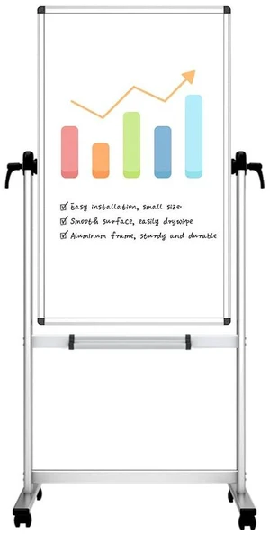 Double-Sided Magnetic Mobile Whiteboard, 48" x 24" Rolling Dry Erase Board Easel Stand on Wheels with Aluminium Frame for School Office Home Double-Sided Magnetic Mobile Whiteboard, 48" x 24" Rolling Dry Erase Board Easel Stand on Wheels with Aluminium Frame for School Office Home