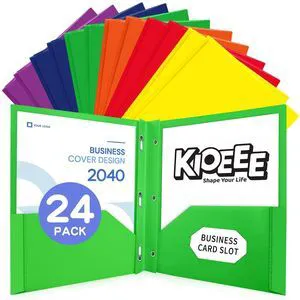 24 Pcs Plastic Folders with Pockets and Prongs (Multi-Colored),Letter Size,Business Card Slot,Bulk 2-Pocket Folder for School Office or Home,Durable Acid-Free Poly,Back to School Supplies 24 Pcs Plastic Folders with Pockets and Prongs (Multi-Colored),Letter Size,Business Card Slot,Bulk 2-Pocket Folder for School Office or Home,Durable Acid-Free Poly,Back to School Supplies