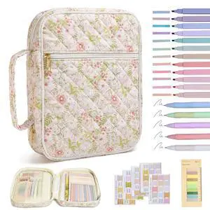 Bible Bag Cover Case for Women Study Supplies Kit Church Book Holder Bible Study Supplies w/ Tabs Pens Portable Church Book Quilted Large Carrying Case Christian Gifts for Women Girls Bible Bag Cover Case for Women Study Supplies Kit Church Book Holder Bible Study Supplies w/ Tabs Pens Portable Church Book Quilted Large Carrying Case Christian Gifts for Women Girls
