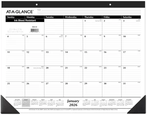2026 Desk Calendar, Monthly, Desk Pad, 21-3/4" x 17", Large, Ruled Blocks (SK240026), White 2026 Desk Calendar, Monthly, Desk Pad, 21-3/4" x 17", Large, Ruled Blocks (SK240026), White