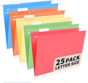 25-Pack Assorted Hanging File Folders,Letter Size with 35 Transparent Label Cards,50 Sticker Labels,1/5-Cut TabsHome Office & Filing Cabinets 25-Pack Assorted Hanging File Folders,Letter Size with 35 Transparent Label Cards,50 Sticker Labels,1/5-Cut TabsHome Office & Filing Cabinets