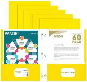 60 Pack Two Pocket Paper Folders with Prongs, Letter Size (Yellow) 3 Prong Folders with Pockets, Paper, 3 Hole Punched, For School, Office, Home, Business 60 Pack Two Pocket Paper Folders with Prongs, Letter Size (Yellow) 3 Prong Folders with Pockets, Paper, 3 Hole Punched, For School, Office, Home, Business