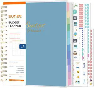 Budget Planner - Deluxe Monthly Budget Book with 12-Pockets for Bill Organizer, Undated 12 Month Expense Tracker Notebook & Account Book B5 Size (8" x 10") to Manage Your Finance Planner, Blue Budget Planner - Deluxe Monthly Budget Book with 12-Pockets for Bill Organizer, Undated 12 Month Expense Tracker Notebook & Account Book B5 Size (8" x 10") to Manage Your Finance Planner, Blue