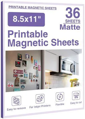 36 Pcs Printable Magnetic Sheets 8.5x11 Inches Matte Magnet Paper Sheet Non Adhesive Magnetic Paper for Inkjet Printers, Flexible Magnet Photos for DIY Crafts 36 Pcs Printable Magnetic Sheets 8.5x11 Inches Matte Magnet Paper Sheet Non Adhesive Magnetic Paper for Inkjet Printers, Flexible Magnet Photos for DIY Crafts
