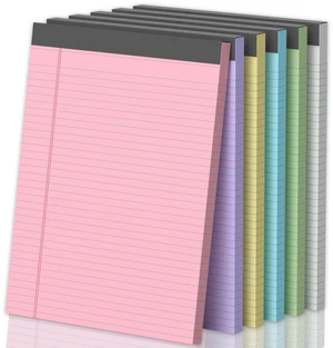 Legal Pads 8.5 X11, Narrow Ruled Notepads, 6 Pack, 50 Sheet/Pad Colored Legal Pads, Tear Off Notepad, Perforated Writing Pad, Notebook Paper College Ruled, Notepads For Office Home School Legal Pads 8.5 X11, Narrow Ruled Notepads, 6 Pack, 50 Sheet/Pad Colored Legal Pads, Tear Off Notepad, Perforated Writing Pad, Notebook Paper College Ruled, Notepads For Office Home School