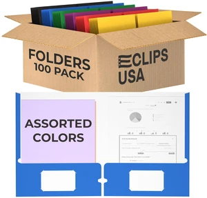 Folders with Pockets 2 Pocket Folders Bulk, Holds 100 Sheets (50 Sheets Per Pocket) Assorted Colors Office Or School (100 Pack) Folders with Pockets 2 Pocket Folders Bulk, Holds 100 Sheets (50 Sheets Per Pocket) Assorted Colors Office Or School (100 Pack)