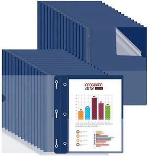 30 Pack Plastic Report Covers with 3-Prong Fasteners Clear Front Presentation Folders Resume Folders for 8.5x11 Letter Size Paper, Document Report Cover for School Office Business, Navy Blue 30 Pack Plastic Report Covers with 3-Prong Fasteners Clear Front Presentation Folders Resume Folders for 8.5x11 Letter Size Paper, Document Report Cover for School Office Business, Navy Blue