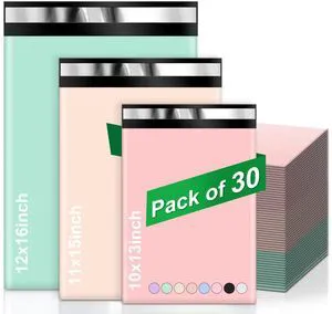 Variety Poly Mailers, 30 Pack Shipping Envelopes, Plastic Packaging Bags, Self-Seal Polymailers, Mailers Poly Bags, Shipping Bags for Small Business (10 Each: 10x13, 11x15, 12.5x16) Variety Poly Mailers, 30 Pack Shipping Envelopes, Plastic Packaging Bags, Self-Seal Polymailers, Mailers Poly Bags, Shipping Bags for Small Business (10 Each: 10x13, 11x15, 12.5x16)