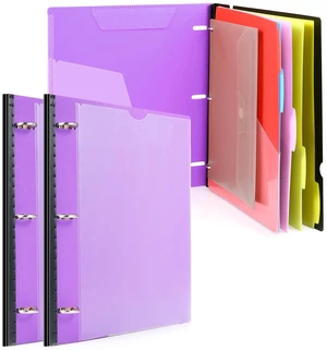 2-Pack Telescoping Project Organizer, 1 Inch 3 Ring Binder, Purple Clear Front Pocket / Tabbed Catalog Pocket / 5-Tab Pocket Dividers / 1 Plastic Pocket in Each Binder 2-Pack Telescoping Project Organizer, 1 Inch 3 Ring Binder, Purple Clear Front Pocket / Tabbed Catalog Pocket / 5-Tab Pocket Dividers / 1 Plastic Pocket in Each Binder