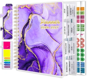 Planner 2026-2027, 18 Months Academic Daily Weekly Monthly Calendar Planner July 2026 - Dec 2027, 7.9" x 9.8", Agenda Organizer Book with Tabs, Inner Pocket, Bookmark, Stickers, Sticky Note Set Planner 2026-2027, 18 Months Academic Daily Weekly Monthly Calendar Planner July 2026 - Dec 2027, 7.9" x 9.8", Agenda Organizer Book with Tabs, Inner Pocket, Bookmark, Stickers, Sticky Note Set