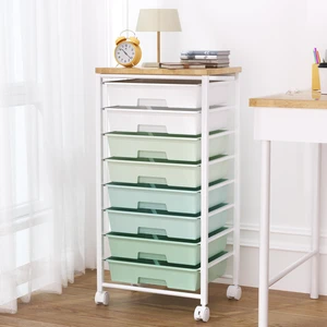 Rolling Cart with 8 Drawers, Storage Drawers Cart with Wooden Tabletop and Lockable Wheels, Craft Storage for Living Room, Office, Classroom, Craft Room, Bedroom Rolling Cart with 8 Drawers, Storage Drawers Cart with Wooden Tabletop and Lockable Wheels, Craft Storage for Living Room, Office, Classroom, Craft Room, Bedroom