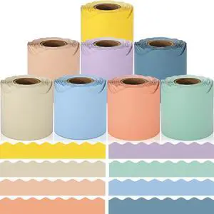 Bulletin Board Borders, 8 Rolls 262.4 Ft Pastel Boho Scalloped Trim Decor Boho Bulletin Board Decorations for Classroom, School, Office, Blackboard, Whiteboard Trim & Home, Posters, Board Trim Bulletin Board Borders, 8 Rolls 262.4 Ft Pastel Boho Scalloped Trim Decor Boho Bulletin Board Decorations for Classroom, School, Office, Blackboard, Whiteboard Trim & Home, Posters, Board Trim