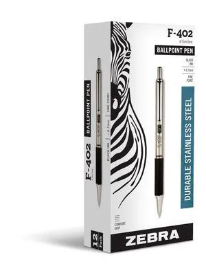STEEL F-402 Retractable Ballpoint Pen, Black Ink, 0.7mm, 12-Pack Stainless Steel Barrel, Comfort Grip, Easy-Glide Ink, Fine Point, Professional Design, Ideal for Journals & Planners (29210) STEEL F-402 Retractable Ballpoint Pen, Black Ink, 0.7mm, 12-Pack Stainless Steel Barrel, Comfort Grip, Easy-Glide Ink, Fine Point, Professional Design, Ideal for Journals & Planners (29210)