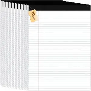 10pcs Legal Pads 8.5 x 11, Perforated White Notepad 8.5x11, 50Sheets/Pad Writing Pads 8.5x11, College Ruled Thick Paper, Lined Note Pads with Sturdy Backing, Office & School Supplies 10pcs Legal Pads 8.5 x 11, Perforated White Notepad 8.5x11, 50Sheets/Pad Writing Pads 8.5x11, College Ruled Thick Paper, Lined Note Pads with Sturdy Backing, Office & School Supplies