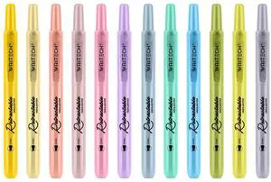 Retractable Highlighters Bible Set: Pastel Colors Chisel Tip 12ct Refillable Marker Pens No Bleed & Smear for Home School Office Highlighting Journaling Drawing Coloring Note-taking Writing Retractable Highlighters Bible Set: Pastel Colors Chisel Tip 12ct Refillable Marker Pens No Bleed & Smear for Home School Office Highlighting Journaling Drawing Coloring Note-taking Writing