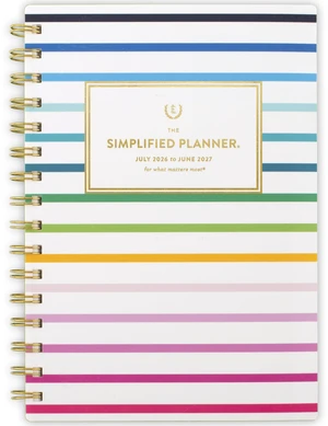 Planner 2026-2027 Weekly & Monthly Academic 12-Month July-June, 5-1/2" x 8-1/2", Simplified by Emily Ley, Happy Stripe (EL49-200A) Planner 2026-2027 Weekly & Monthly Academic 12-Month July-June, 5-1/2" x 8-1/2", Simplified by Emily Ley, Happy Stripe (EL49-200A)