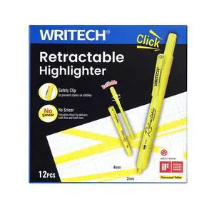 Retractable Highlighters Chisel Tip: 12ct Fluorescent Yellow Ink Refillable Marker Pens No Bleed & Smear for Home School Office Highlighting Journaling Drawing Coloring Note-taking Writing Retractable Highlighters Chisel Tip: 12ct Fluorescent Yellow Ink Refillable Marker Pens No Bleed & Smear for Home School Office Highlighting Journaling Drawing Coloring Note-taking Writing