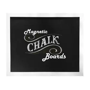 Framed Magnetic Chalk Board, Magnetic Board, White, 18" x 22" Stain-Resistant Easy-Erase Surface, Magnetic Display for Photos & Notes, Mounting Hardware Included, Vertical or Horizontal Framed Magnetic Chalk Board, Magnetic Board, White, 18" x 22" Stain-Resistant Easy-Erase Surface, Magnetic Display for Photos & Notes, Mounting Hardware Included, Vertical or Horizontal