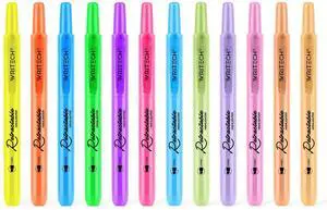 Retractable Highlighters Assorted Colors: Chisel Tip Click Aesthetic Highlighter Marker Pens Pack Multi Colored Ink No Bleed Smear for Highlighting Journaling (12ct Neon+Pastel) Retractable Highlighters Assorted Colors: Chisel Tip Click Aesthetic Highlighter Marker Pens Pack Multi Colored Ink No Bleed Smear for Highlighting Journaling (12ct Neon+Pastel)