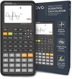 TOVO Scientific Calculator with Graphic Functions, 360+ Functions Graphing Calculator for Students, Large 3" Screen Multi-Mode Scientific Calculators for High School & College, TS-259 TOVO Scientific Calculator with Graphic Functions, 360+ Functions Graphing Calculator for Students, Large 3" Screen Multi-Mode Scientific Calculators for High School & College, TS-259