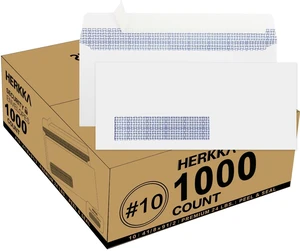 1000 Pack #10 Single Left Window SELF Seal Security Envelopes, Designed for QuickBooks Invoices & Business Statements, Computer Printed Checks Peel and Seal Flap, Size 4-1/8 x 9-1/2 Inches, 24 LB 1000 Pack #10 Single Left Window SELF Seal Security Envelopes, Designed for QuickBooks Invoices & Business Statements, Computer Printed Checks Peel and Seal Flap, Size 4-1/8 x 9-1/2 Inches, 24 LB