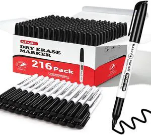Black Dry Erase Markers Fine Tip, 216 Pack, 1-2mm Line, Low Odor Easily Erases, for Whiteboards & Non-Porous Surface, Ideal for Classroom, Office, Home, Teacher Supplies, Back to School Black Dry Erase Markers Fine Tip, 216 Pack, 1-2mm Line, Low Odor Easily Erases, for Whiteboards & Non-Porous Surface, Ideal for Classroom, Office, Home, Teacher Supplies, Back to School