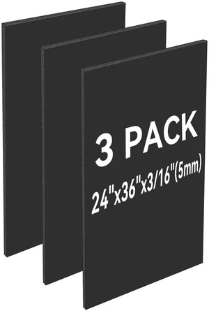 Foam Board 24x36 Inch, 3 Pack Black Poster Board, 3/16 Inch Thick High-Grammage Paper Facing, Lightweight, Easy to Cut and Draw, Painting, Display & Crafts Foam Board 24x36 Inch, 3 Pack Black Poster Board, 3/16 Inch Thick High-Grammage Paper Facing, Lightweight, Easy to Cut and Draw, Painting, Display & Crafts