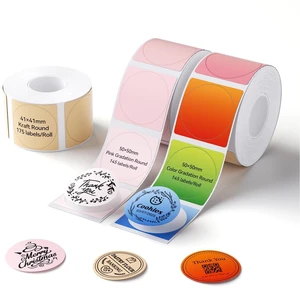 Thermal Round Label 3 Rolls, 50×50mm Pink & Color, 41×41mm Kraft Compatible for B1 B2 B21 B31 K3 B4 Label Printer, Waterproof Labeling Tape Replacement Thermal Round Label 3 Rolls, 50×50mm Pink & Color, 41×41mm Kraft Compatible for B1 B2 B21 B31 K3 B4 Label Printer, Waterproof Labeling Tape Replacement