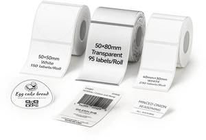 Thermal Label 3 Rolls, Include 40×30mm, 50×80mm Clear, 50×50mm Compatible for B1 B2 B21 B31 K3 B4 Label Printer, Waterproof Labeling Tape Replacement Thermal Label 3 Rolls, Include 40×30mm, 50×80mm Clear, 50×50mm Compatible for B1 B2 B21 B31 K3 B4 Label Printer, Waterproof Labeling Tape Replacement