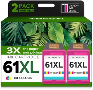 61XL ink 61 Color Replacement for HP 61 Color Ink Cartridge HP61 HP61XL Compatible for HP Envy 5530 4500 4502 5535 Deskjet 2540 2541 3050 3510 1510 OfficeJet 4630 4632 Printer (Tir-Color 2-Pack) 61XL ink 61 Color Replacement for HP 61 Color Ink Cartridge HP61 HP61XL Compatible for HP Envy 5530 4500 4502 5535 Deskjet 2540 2541 3050 3510 1510 OfficeJet 4630 4632 Printer (Tir-Color 2-Pack)