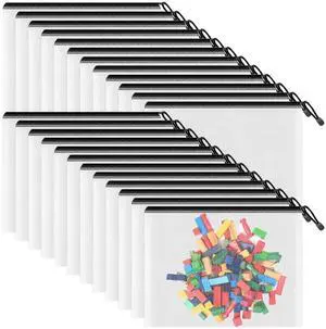 A5 Mesh Zipper Pouches Bags, 24 Pack Reusable Storage Ziplock Bags 9.5" x 7.1" Waterproof Zip Bags for School Supplies, Planner Accessories, Crafts, Travel Items & Everyday Organisation A5 Mesh Zipper Pouches Bags, 24 Pack Reusable Storage Ziplock Bags 9.5" x 7.1" Waterproof Zip Bags for School Supplies, Planner Accessories, Crafts, Travel Items & Everyday Organisation