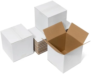 8x8x8" Shipping Boxes 25 Pack Corrugated Cardboard Square Box White 3 Layers, Bulk quantity, Packaging for Small Business, Mailer Mailing Packing Supplies, Smooth 8x8x8" Shipping Boxes 25 Pack Corrugated Cardboard Square Box White 3 Layers, Bulk quantity, Packaging for Small Business, Mailer Mailing Packing Supplies, Smooth