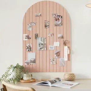 Large Arched Felt Bulletin Board - 6 Customizable Adhesive Tiles with Pins Stylish 35" X 24" Cork Board Alternative for Office and Wall Decor - Perfect to Display Your Photos Large Arched Felt Bulletin Board - 6 Customizable Adhesive Tiles with Pins Stylish 35" X 24" Cork Board Alternative for Office and Wall Decor - Perfect to Display Your Photos