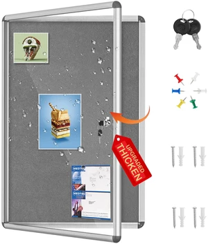36"x24" Enclosed Bulletin Board Tamper-Proof Dispaly Case, Aluminium Frame, Shatter Resistant Lockable Bulletin Board, Lockable Noticeboard 36"x24" Enclosed Bulletin Board Tamper-Proof Dispaly Case, Aluminium Frame, Shatter Resistant Lockable Bulletin Board, Lockable Noticeboard