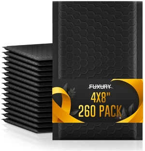 4x8 Bubble Mailer 260 Pack Black Padded Envelopes Usable Size 4x7" Self-Seal Bubble Envelopes for Mailing Small Bubble Mailers Padded Mailers for Small Business, Shipping Cards, #000 Bulk 4x8 Bubble Mailer 260 Pack Black Padded Envelopes Usable Size 4x7" Self-Seal Bubble Envelopes for Mailing Small Bubble Mailers Padded Mailers for Small Business, Shipping Cards, #000 Bulk