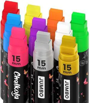 Car Window Markers - 15mm Jumbo, 10 Chalk Pens (w/Gold, Silver) 3 in 1 Nib, 15mm Fat Tip - Washable Liquid Chalk Markers for Blackboard, Chalkboard, Auto - Erasable Window Glass Pens Car Window Markers - 15mm Jumbo, 10 Chalk Pens (w/Gold, Silver) 3 in 1 Nib, 15mm Fat Tip - Washable Liquid Chalk Markers for Blackboard, Chalkboard, Auto - Erasable Window Glass Pens