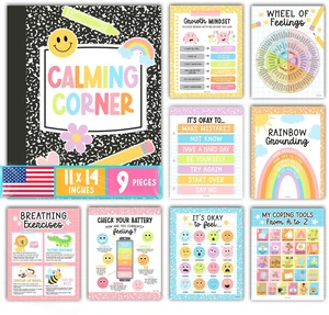 9 Calming Corner Classroom Must Haves, Coping & Feelings Poster for Kids Calm Corner Posters with Emotions Chart, School Counselor Mental Health Posters, Feelings Wheel Calming Classroom Decor 9 Calming Corner Classroom Must Haves, Coping & Feelings Poster for Kids Calm Corner Posters with Emotions Chart, School Counselor Mental Health Posters, Feelings Wheel Calming Classroom Decor
