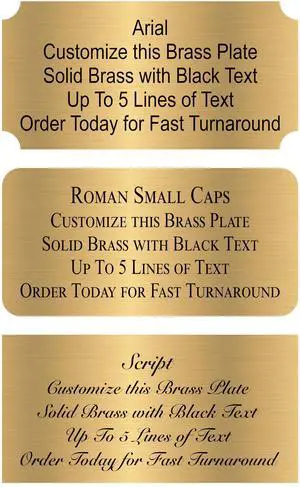 Personalized, Brushed Gold Solid Brass Plate - Sizes 1x3, 1x4, 2x4, 2x6, 2x8, 3x6 - Picture Frame Name Label Art Tag for Frames, with Adhesive Backing - Indoor use only - 10 Tags Personalized, Brushed Gold Solid Brass Plate - Sizes 1x3, 1x4, 2x4, 2x6, 2x8, 3x6 - Picture Frame Name Label Art Tag for Frames, with Adhesive Backing - Indoor use only - 10 Tags