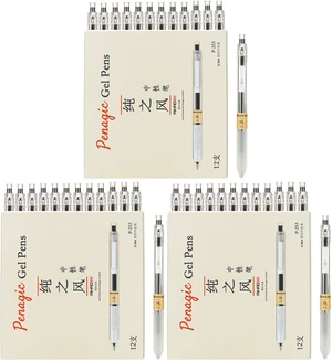 12 Pcs, Gel Pens 0.5mm, Retractable Pens, Black Pens 0.5 Fine Point, Style of Japanese Gel Pen, Retractable Gel Pens for Asian Korean Japan Office School Supplies (Pack of 3) 12 Pcs, Gel Pens 0.5mm, Retractable Pens, Black Pens 0.5 Fine Point, Style of Japanese Gel Pen, Retractable Gel Pens for Asian Korean Japan Office School Supplies (Pack of 3)