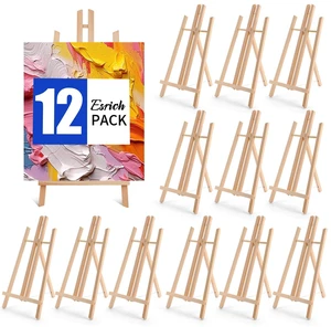 12 PCS 16in Wood Easels, Tabletop Easel for Painting Party Paint Easel for Display Canvas, Photos, Display Tripod Holder Stand for Students Kids 12 PCS 16in Wood Easels, Tabletop Easel for Painting Party Paint Easel for Display Canvas, Photos, Display Tripod Holder Stand for Students Kids