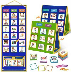 Large Visual Schedule for Kids Chore Reward Chart,Bedtime Routine Chart for Toddlers,Double Side Weekly Planner Board With 109 Cards for Home School Planner,Autism Learning Materials Large Visual Schedule for Kids Chore Reward Chart,Bedtime Routine Chart for Toddlers,Double Side Weekly Planner Board With 109 Cards for Home School Planner,Autism Learning Materials