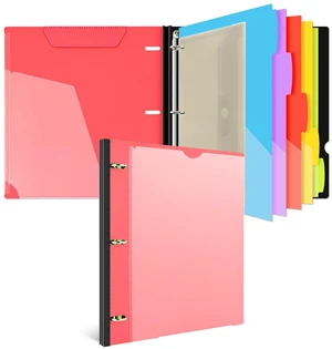 Telescoping Project Organizer Binder,13 Pocket, Customizable Front Cover, 5 Colors Pocket Divider and Plastic Binder Pocket225 Sheet Capacity-Red Telescoping Project Organizer Binder,13 Pocket, Customizable Front Cover, 5 Colors Pocket Divider and Plastic Binder Pocket225 Sheet Capacity-Red