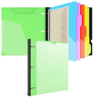 1 Inch 3-Ring Telescoping Project Organizer Binder,13 Pocket, Customizable Front Cover, 5 Colors Pocket Divider and Plastic Binder Pocket225 Sheet Capacity-Green 1 Inch 3-Ring Telescoping Project Organizer Binder,13 Pocket, Customizable Front Cover, 5 Colors Pocket Divider and Plastic Binder Pocket225 Sheet Capacity-Green