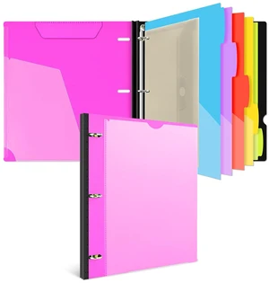 1 Inch 3-Ring Telescoping Project Organizer Binder,13 Pocket, Customizable Front Cover, 5 Colors Pocket Divider and Plastic Binder Pocket225 Sheet Capacity-Pink 1 Inch 3-Ring Telescoping Project Organizer Binder,13 Pocket, Customizable Front Cover, 5 Colors Pocket Divider and Plastic Binder Pocket225 Sheet Capacity-Pink